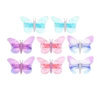 CAXUSD Pinzas Pelo Forma de Mariposas, 8 Piezas de Poliéster y Hierro, Diseño Realista y Tacto Cómodo para Fiesta y Regreso a Clases