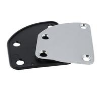 CAXUSD Placa de Montaje para Mástil de Guitarra Eléctrica, 4 Orificios | Metal Acabado Cromado, Diseño Inclinado y Refuerzo, Protege la Conexión del Mástil en Sesiones y Grabación