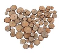 CAXUSD Rodajas de Madera Natural Redondas Accesorios Creativos y Simples 100 Piezas de 1-3cm para Fotografía y Manualidades para Bodas y Decoración