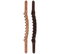 CAXUSD Rodillo de Masaje Muscular Doble 20 Perlas Carbonizadas de Madera Natural, 2 Piezas, Palo Gua Sha para Espalda, Hombros y Cuerpo, Herramienta Manual para Masaje y Recuperación