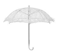 CAXUSD Sombrilla de Encaje Blanco Pequeña para Boda Accesorio para Disfraz de Dama y Fotografía Paraguas Decorativo Vintage Bordado para Sesión de Fotos y Eventos Nupciales