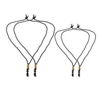 CAXUSD Soporte Ajustable para Collares de Cristal 4 Piezas Jaula de Malla para Piedras Naturales Cuerda Trenzada Negra en Tamaños Grande 40-45 CM y Mediano 30-35 CM para