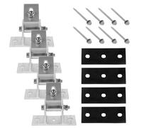 CAXUSD Soporte Ajustable para Panel Solar de Aluminio Patas Delanteras y Almohadillas de Goma, Kit Completo Tornillos para Montaje Seguro en Techo o Jardín
