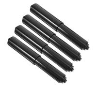 CAXUSD Soporte de Papel Higiénico de Plástico Negro Resorte, Varilla Extensible para Rollos, Repuesto 4 Piezas, Accesorio para Baño Doméstico y Oficina
