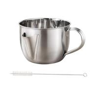 CAXUSD Tazón Separador de Grasa de Acero Inoxidable Filtro para Aceite y Sopa, Recipiente Tapa y Cepillo para Cocina en Hoteles y Hogar