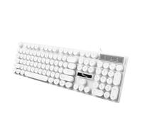 CAXUSD Teclado USB Computadora Redondo Teclado Retroiluminado Práctico