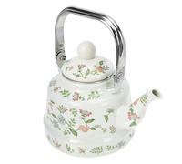 CAXUSD Tetera de Esmalte Estampado de Flores para Cocina, Resistente al Calor y Compatible Cocinas de Inducción, Adecuado para Uso Doméstico y Hervir Agua
