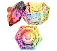 CAXUSD Vaso de cristal para uñas 2pcs con tapa para mezclar líquidos acrílicos en salones de manicura y escuelas de uñas