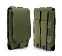 Caybats Tactical MOLLE Smartphone Holster, Universal, Compatible con iPhone, Samsung Galaxy, y Otros de 4.7-6.1 Pulgadas, Bolsa Táctica de Nylon 1000D con Sistema MOLLE (Ejercito Verde)