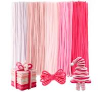 Caydo 200 piezas de limpiadores de tuberías rosas, tallos de felpilla gruesos y esponjosos, para manualidades y manualidades, perfecto para hacer animales, flores y decoraciones festivas