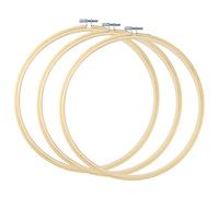 Caydo 3 piezas bordadas en madera de 30 centímetros Hoop Circle Cross Hoop Ring Art cosido a mano