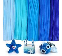 Caydo 500 piezas de limpiadores de tuberías azules, tallos de chenilla, limpiador de tuberías, manualidades para proyectos de arte y manualidades, regalo creativo, decoración de fiesta