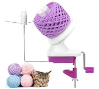 Caydo Enrolladora de Hilo con Muelle de Tensión, Operada con una Mano, Enrolladora Compacta y Eficiente para Crochet, Bobinadora Portátil para Tejedoras y Amantes de las Manualidades (Púrpura)