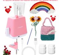 Caydo Tricotin Automático, Eléctrico Maquina de Tricotin, Mini Molino de Tejer, Regalo Perfecto DIY Máquina de Ganchillo para Adultos y Niños, Patente