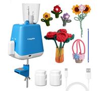 Caydo Tricotin Automático, Eléctrico Maquina de Tricotin, Mini Molino de Tejer, Regalo Perfecto DIY Máquina de Ganchillo para Adultos y Niños, Patente(Azul)