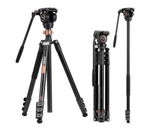 Cayer 75" Trípode Monopié de Video con Cabezal Fluido, Placa QR de Aleación de Aluminio Compatible con dji RS Gimbal, 360° Pan e Inclinación de +90°/-70° para DSLR, Carga Máx: 8kg, FP2450