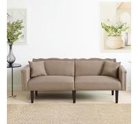 Cayipng Sofá Cama 2 en 1, Futón Cama confortable con función de dormir, Sofá Convertible con Respaldo Ajustable y Apoyabrazos, 2 almohadas para Sala de Estar, sofá cama (Antique brown + Foam + 2 Seat)