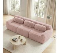 Cayipng Sofá esquinero Convertible,Capota Convertible,Capota comprimida 2-4 plazas,Capota 3 plazas,Forro de Tela Suave,Modular sin Estructura,con Almohadas (Rosa - 3 Lugares)