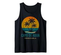 Cayo De Agua Venezuela Venezolano Retro Sunset Design Camiseta sin Mangas