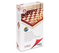 Cayro - Ajedrez - + 7 Años - Piezas de Madera - Juego de Mesa Educativo Ideal Niños y Adultos - Tablero Plegable de 30 x 30 cm para Guardar Las Fichas