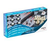 Cayro - Ajedrez - Damas - Backgammon Magnético - Juego 3 en 1 Portátil y Compacto - Juego de Mesa Clásico para Jugar en Familia - A Partir de 7 Años