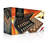 Cayro - Ajedrez Marquetería Plus - Estuche de Madera Plegable con Tablero de Ajedrez - 41 x 41 cm - Interior Forrado con Fieltro - Fichas de Madera