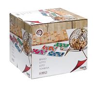 Cayro - Bingo - + 6 Años - Modelo Delux - Juego de Mesa - para Niños y Adultos - Tablero Plegable y Bolas de Madera - Bombo Metálico - 2 a 8 Jugadores