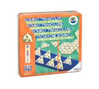 Cayro - Dominó - + 8 Años - Modelo Triangular - Juego Educativo de Mesa de Niños y Adultos - 1 Caja de Metal, 56 Piezas y 4 Soportes - 2 a 4 Jugadores