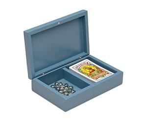 Cayro - Estuche Juego Mus - Multicolor - Caja de Madera - Compartimento para la Baraja Española y Piedras - Juego de Cartas Tradicional Español - Idela para Jugar en Familia o con Amigos
