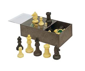 Cayro - Fichas para Ajedrez - + 7 Años - Caja de Plástico - Juegos Clásicos de Mesa - para Niños y Adultos - 32 Piezas en 2 Colores - para 2 Jugadores