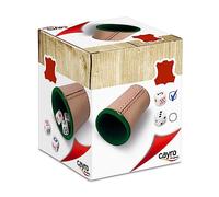 Cayro - Juego Dados Póker - Cubilete + 5 Dados de Póker - Cubilete de Cuero Forrado en Interior - Juego de Mesa Adultos - Ideal para Regalar - Jugar en Familia