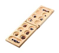 Cayro - Mancala - + 8 Años - Modelo Plegable de Madera - Juego de Mesa - para Niños y Adultos - Consigue el Mayor Número de Piedras - para 2 Jugadores