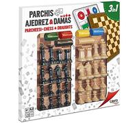 Cayro - Parchís, Ajedrez y Damas - Juego de Mesa 3 en 1 - Disfruta en Familia con los Juegos Clásicos más Divertidos - Lleva Accesorios y Piezas