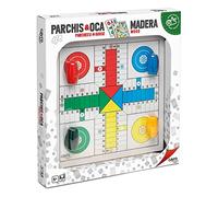 Cayro - Parchís y Oca - + 5 Años - Piezas de Madera - Doble Juego Clásico de Mesa - Niños y Adultos - 4 Cubiletes, 16 Fichas y 4 Dados - 2 a 4 Jugadores