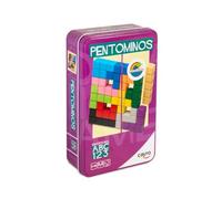 Cayro Pentominos Metal Box - Figuras de cuadrados idénticos, crea estructuras únicas - 1 jugador