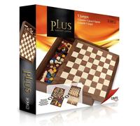 Cayro Set 5 Juegos de Madera Clásicos Plus Cayro 1615 - Ajedrez, Damas, Backgammon