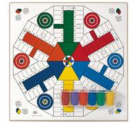 Cayro - Tablero Parchís para 4 y 6 Jugadores - Tablero de Madera - Juego de Mesa Familiar - Juego Tradicional - Duradero y Fácil de Transportar - Diversión Garantizada