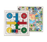 Cayro - Tablero Parchís y Oca - Tablero de Madera - Juego de Mesa Familiar - Fácil de Transportar - Diversión Garantizada