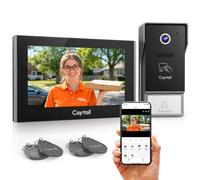 Caytail Videoportero WiFi 2 Hilos, 7" IPS Touchscreen, WiFi6 Dualband, 1080P HD Timbre Video Sistema Intercomunicador, Detección Humana, Tuya App, RFID, Apertura Remota, IP65