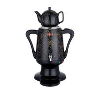 Caytime Samowar 3 L - tetera de acero inoxidable con jarra de cerámica negra/samovar eléctrico en diseño moderno