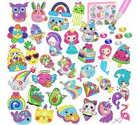 CAYUDEN 5D Kit de Diamond Painting para Niños, 33pcs Pegatinas de Pintura Diamantes 5D Unicornios Pintura Diamantes Pegatinas Kit DIY Diamond Painting Stickers Juguetes para Niña 6 8 10 12 Años