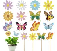 CAYUDEN Kit de Pintura con Diamantes 5D Mariposas - 8 Piezas Diamond Painting Mariposa Completas para Manualidades DIY, Ideal para Macetas, Balcones y Ventanas, Regalo Cumpleaños Niñas 6-9 Años