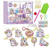 CAYUDEN Llaveros de Pintura Diamantes, 8pcs Unicornio Pintura de Diamantes Llavero 5D Arte Diamante DIY Decorativos Diamantes Ornamentos Gem Art Diamond Painting Keychains para Adultos Regalos