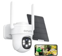 CAYVIS Cámara de Vigilancia WiFi Exterior con Panel Solar,2K Cámaras WiFi con 24/7 Grabación AOV,Visión Nocturna 30 Metros,Batería Incorporada,Detección IA,Seguimiento IA,PTZ360°,Audio Bidireccional