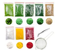 Cayway 10 árboles modelo de césped estático, 8 colores, 3 mm, para plantas Aritificiales, modelo, tren, arbustos en miniatura, paisajes de bricolaje