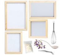 Cayway 10 Pz Pantalla para Fabricación de Papel, Marco de Molde de Papel de Madera con Flores Secas