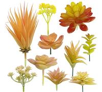 Cayway 10 Pz Suculentas Falsas Suculentas Plantas Artificiales,Amarillo Artificiales Surtidas Suculentas Faux Suculentas para Decoración del Hogar, Decoración de Pared, Jardín, Bricolaje