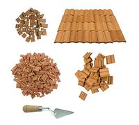 Cayway 190 PCS Ladrillos en Miniatura, Tejas en Miniatura, Tegola Curva Canale Ross Mini Ladrillo Rojo para Micro Paisaje, Bricolaje Casa de Muñecas Ladrillos Diorama Hada