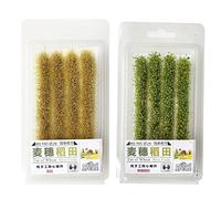 Cayway 2 Color Campo de arroz estático Modelo Arbustos en Miniatura Grass Tufts Juego de Mesa de Arena Mechones de Hierba Wasteland Tuft Modelo de Mechones de