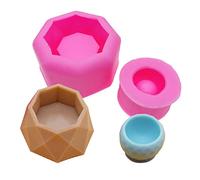 Cayway 2 Pz Molde de Resina, Molde Silicona Resina de Maceta Moldes Resina Epoxi para Almacenamiento, Macetas, Decoración del Hogar